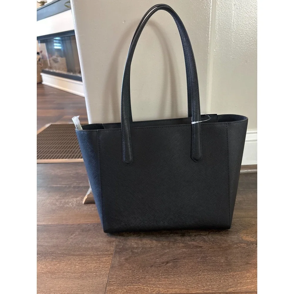Kate Spade Staci Medium Tote and Wallet Set Black Saffiano PVC KP070 NEW
